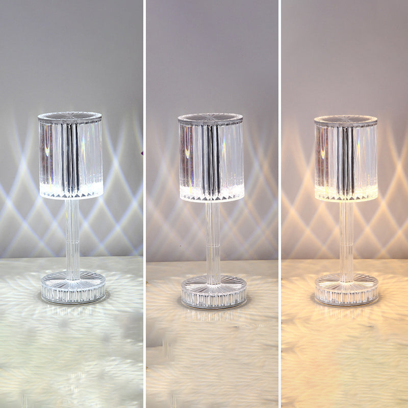 Lampes de table de nuit géométrique en verre de style moderne.