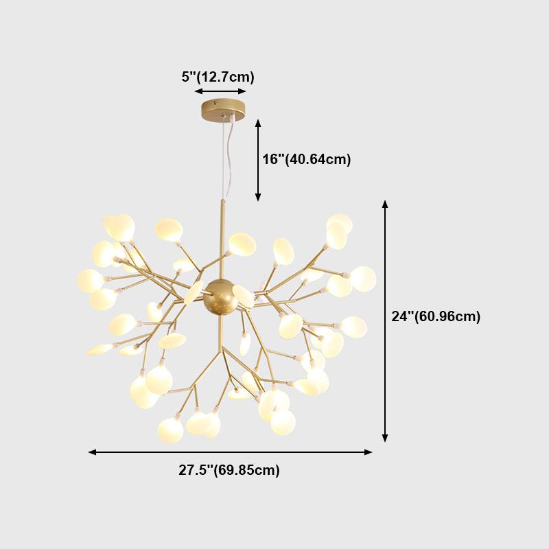 Zweig Form Kronleuchter moderner Glühen Kronleuchter Licht in Gold für Wohnzimmer