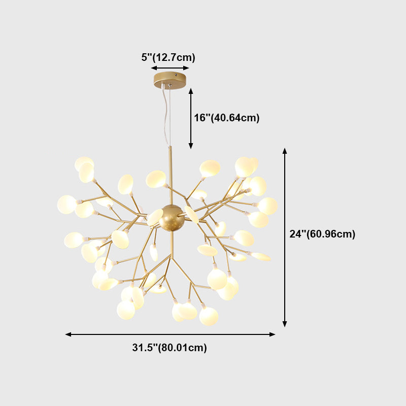 Zweig Form Kronleuchter moderner Glühen Kronleuchter Licht in Gold für Wohnzimmer