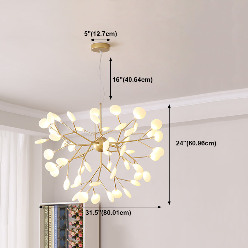 Zweig Form Kronleuchter moderner Glühen Kronleuchter Licht in Gold für Wohnzimmer