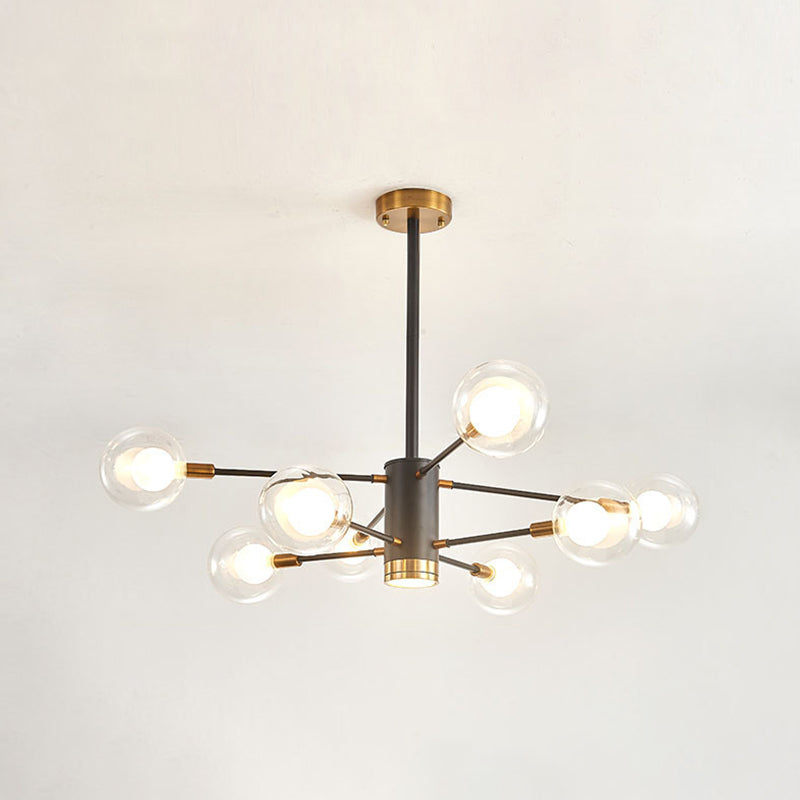Kugelförmige Form Kronleuchter leichter moderne Glasglas Multi -Licht -Hanglampe für Schlafzimmer