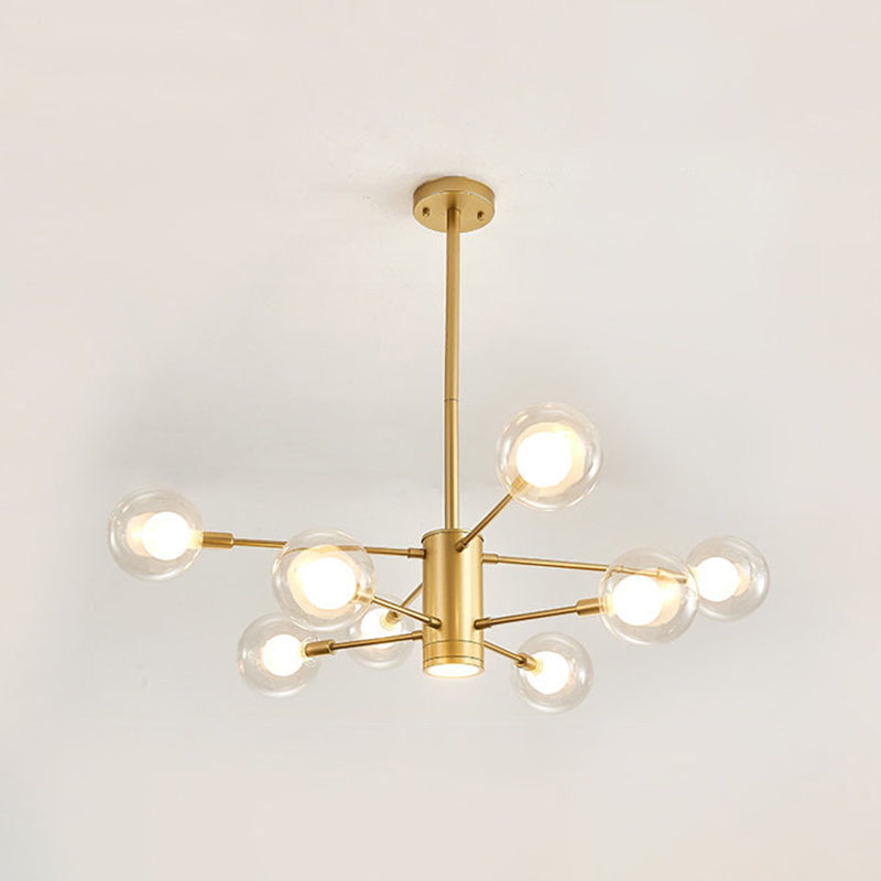 Kugelförmige Form Kronleuchter leichter moderne Glasglas Multi -Licht -Hanglampe für Schlafzimmer