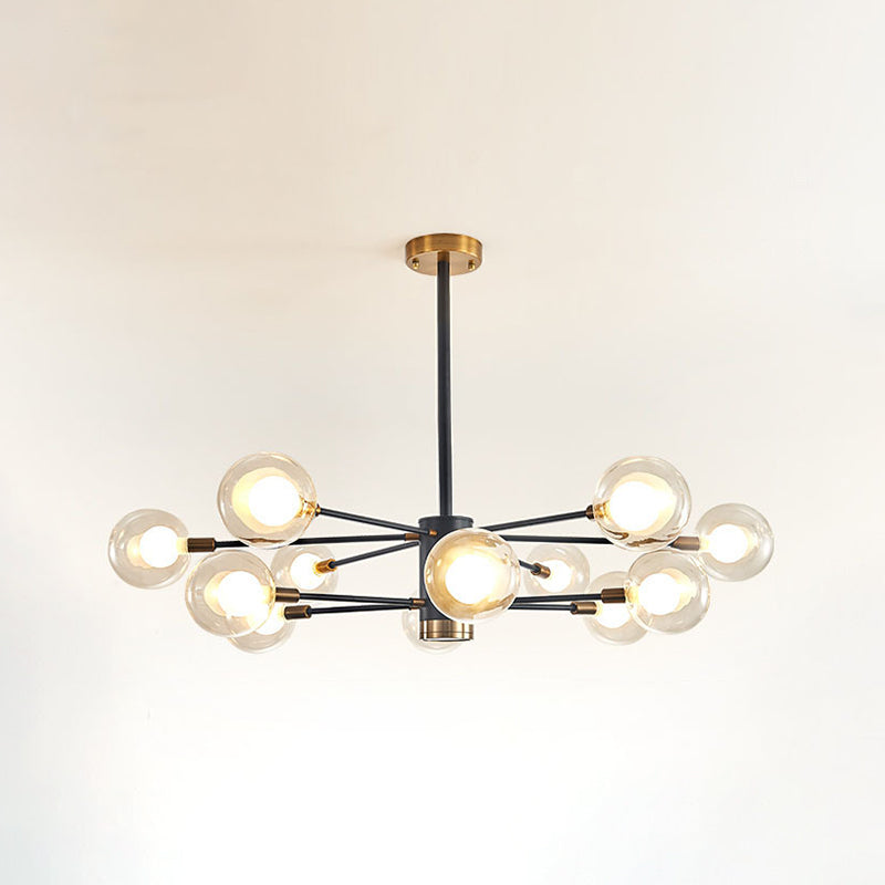 Kugelförmige Form Kronleuchter leichter moderne Glasglas Multi -Licht -Hanglampe für Schlafzimmer
