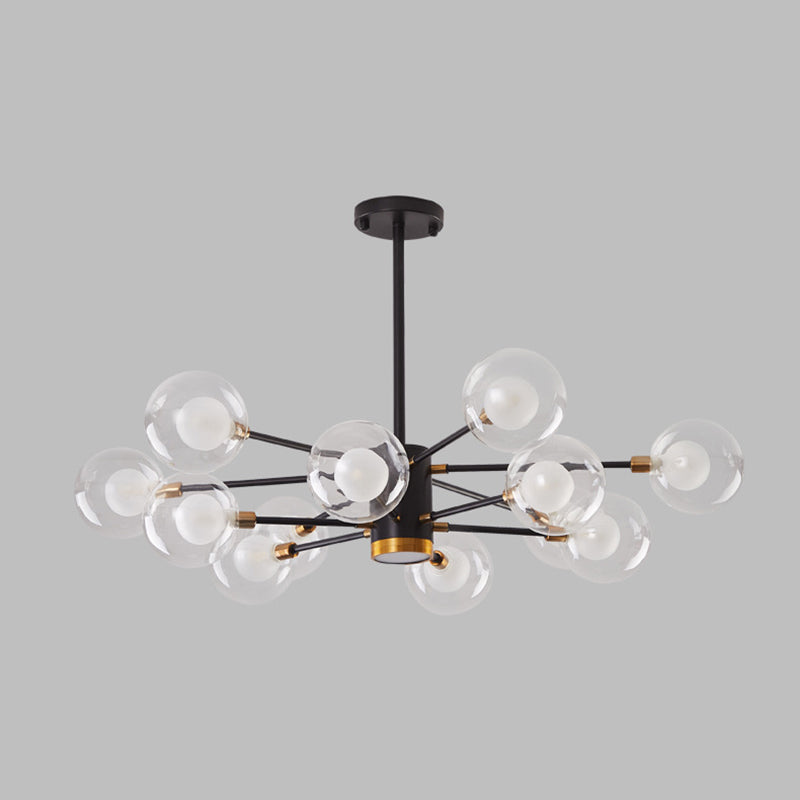 Kugelförmige Form Kronleuchter leichter moderne Glasglas Multi -Licht -Hanglampe für Schlafzimmer