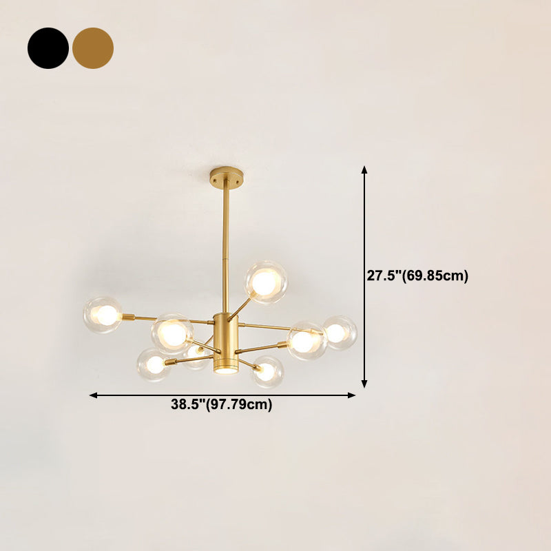 Kugelförmige Form Kronleuchter leichter moderne Glasglas Multi -Licht -Hanglampe für Schlafzimmer