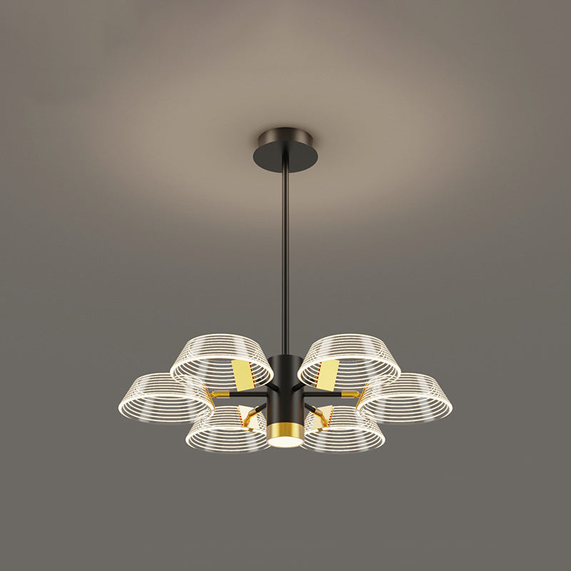 Lámpara de colgación de múltiples luces de metal de estilo moderno estilo del tambor para dormitorio