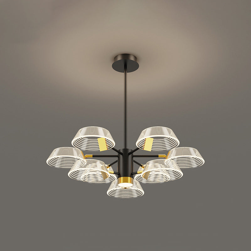 Lámpara de colgación de múltiples luces de metal de estilo moderno estilo del tambor para dormitorio