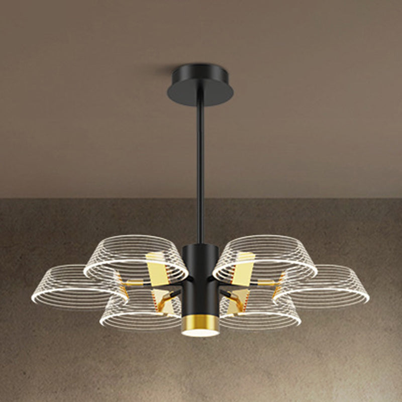 Lámpara de colgación de múltiples luces de metal de estilo moderno estilo del tambor para dormitorio