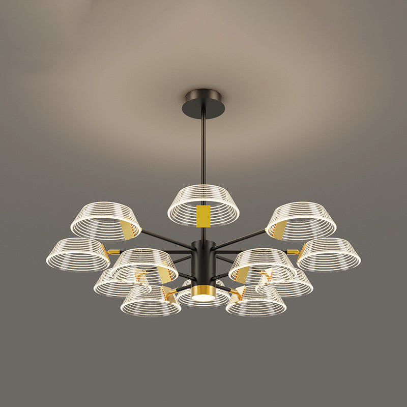 Lámpara de colgación de múltiples luces de metal de estilo moderno estilo del tambor para dormitorio