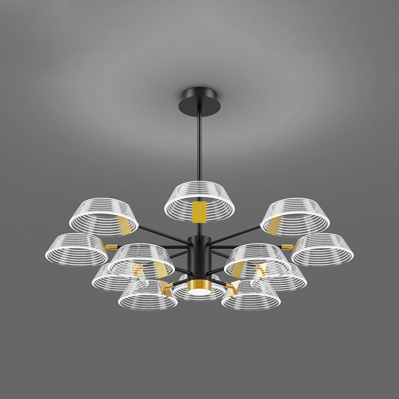 Lámpara de colgación de múltiples luces de metal de estilo moderno estilo del tambor para dormitorio