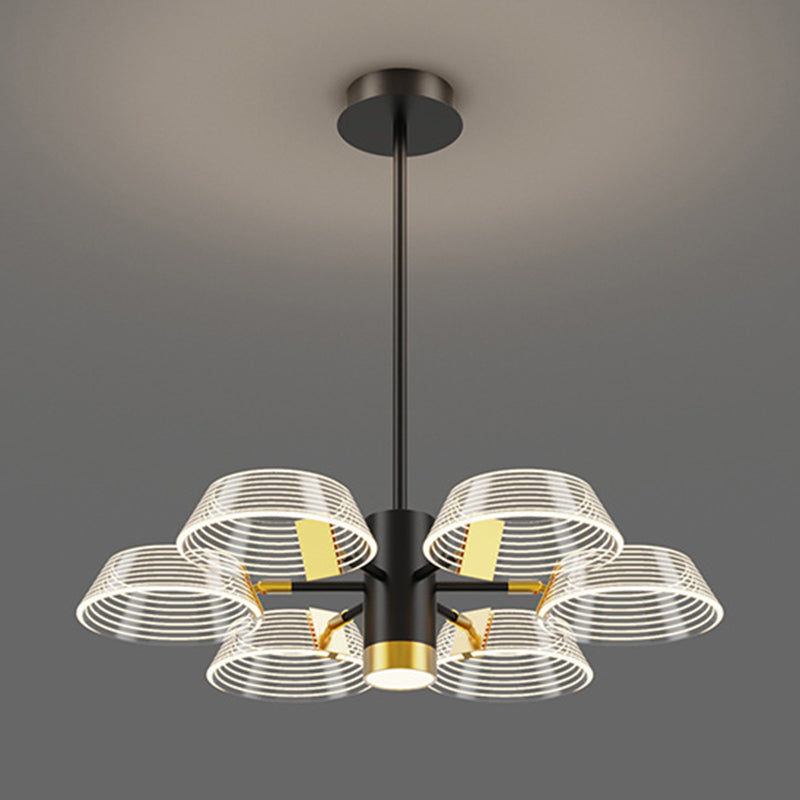 Lámpara de colgación de múltiples luces de metal de estilo moderno estilo del tambor para dormitorio