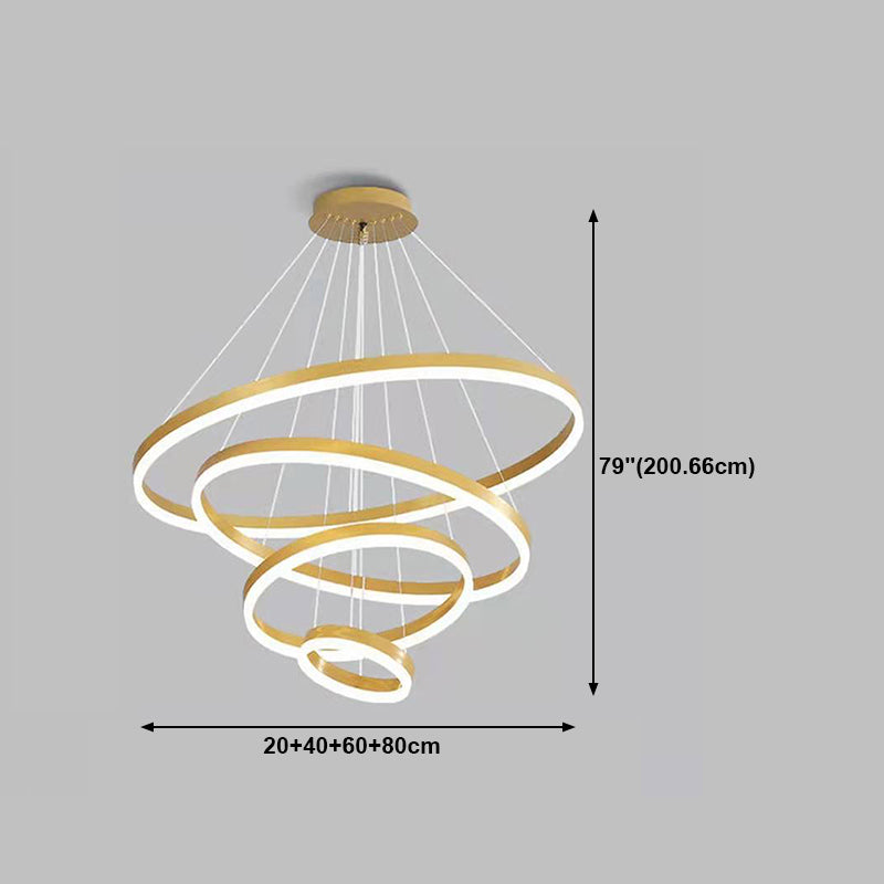 Moderner Ring Gold Kronleuchter Leuchten Restaurant hängen Kronleuchter für Wohnzimmer