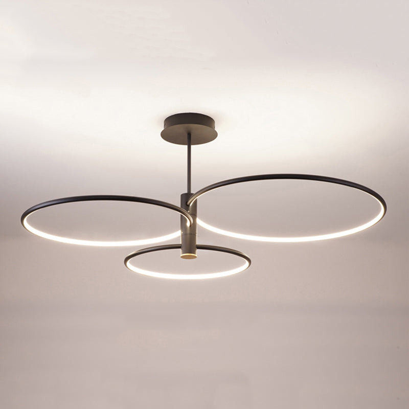 Einfache kreisförmige LED -Kronleuchterleuchten Wohnzimmer Hanging Kronleuchter