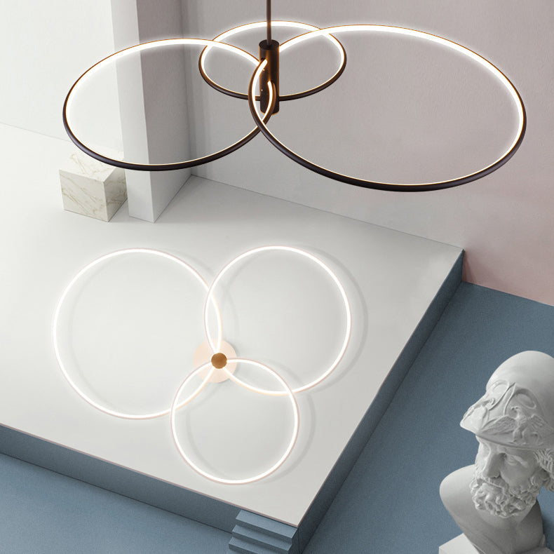 Einfache kreisförmige LED -Kronleuchterleuchten Wohnzimmer Hanging Kronleuchter