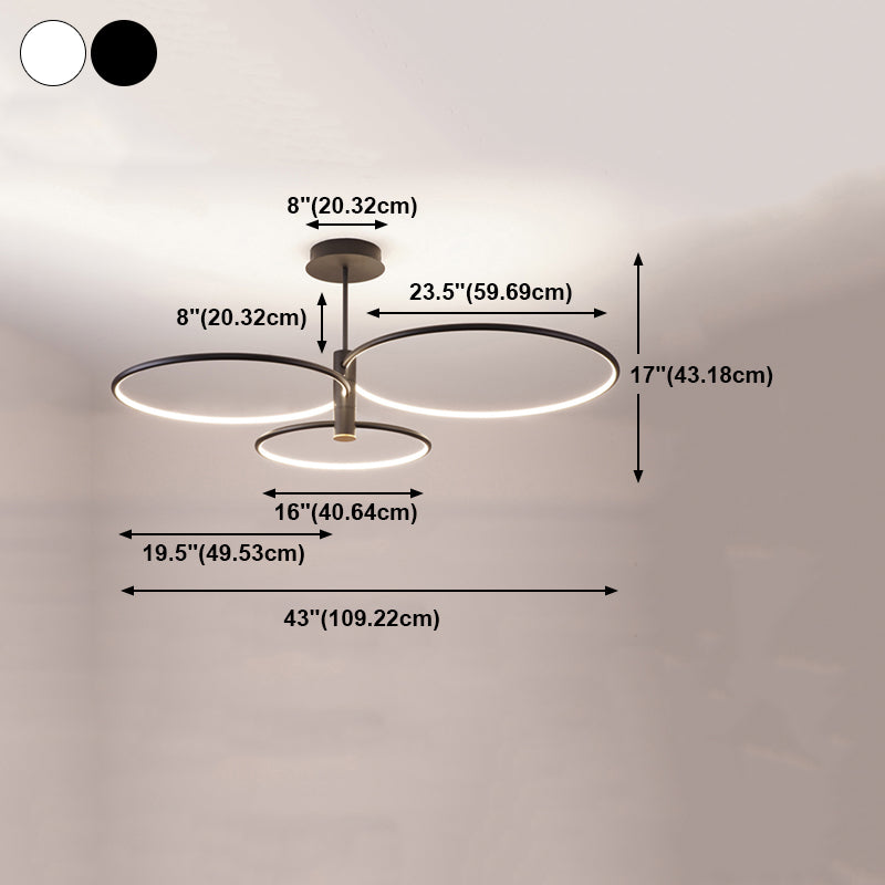 Lámpara de lámparas LED circular simple sala de estar de lámpara colgante