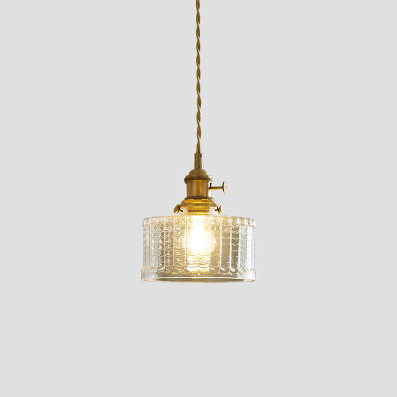 1-licht koper hangende lamp barmonus vintage glazen hanglamp voor eetkamer