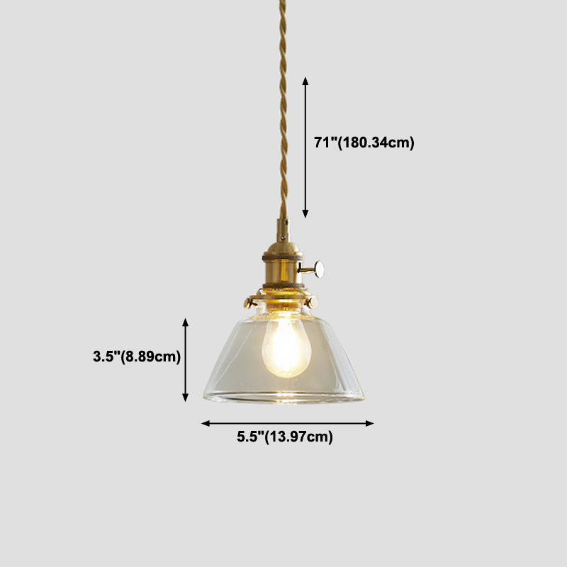 1-licht koper hangende lamp barmonus vintage glazen hanglamp voor eetkamer