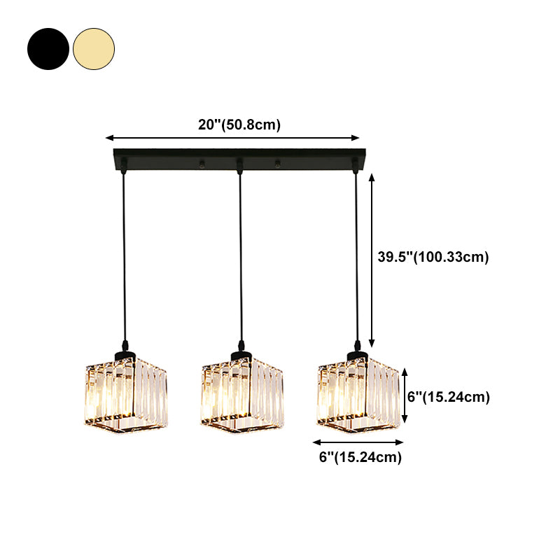 Geometria a forma di cristallo luci soffitto appeso moderno 3 luci a sospensione leggera