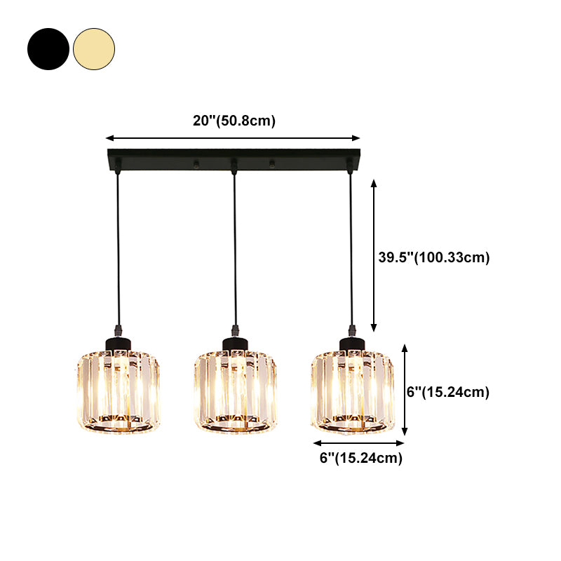 Geometria a forma di cristallo luci soffitto appeso moderno 3 luci a sospensione leggera