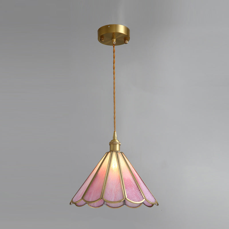 Tiffany Style Geometry Shape Hanging Light Glass Single Light Hanging Light Fixture