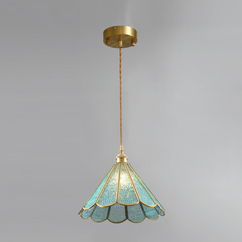 Tiffany Style Geometry Shape Hanging Light Glass Single Light Hanging Light Fixture