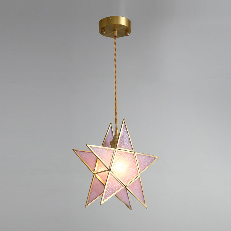 Tiffany -stijl geometrie vorm hangend lichtglas enkel licht hangende verlichtingsarmatuur