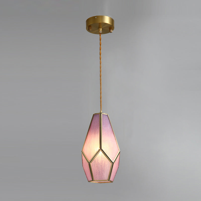 Gioometria in stile Tiffany Spiro appeso in vetro leggero lampada appesa singola