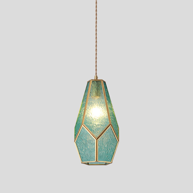 Tiffany Style Geometry Shape Hanging Light Glass Single Light Hanging Light Fixture