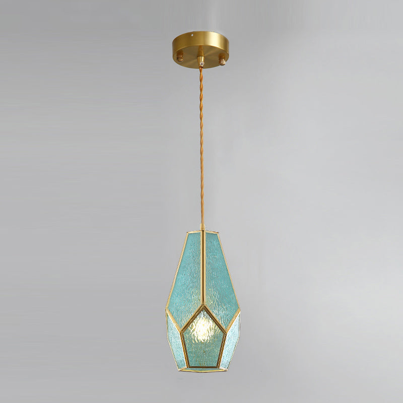 Tiffany Style Geometry Shape Hanging Light Glass Single Light Hanging Light Fixture