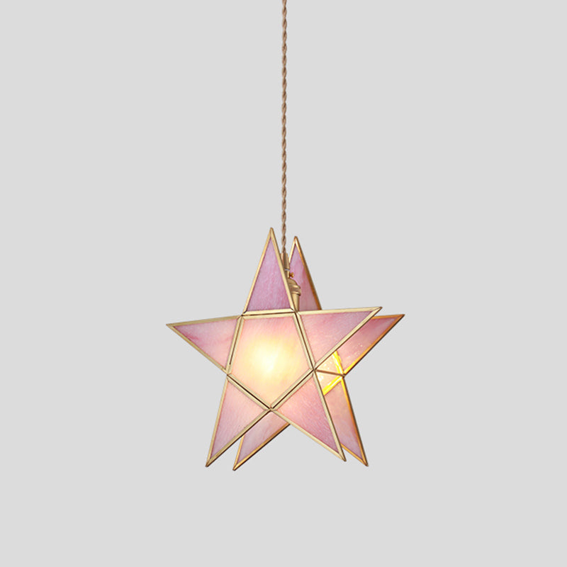 Tiffany -stijl geometrie vorm hangend lichtglas enkel licht hangende verlichtingsarmatuur