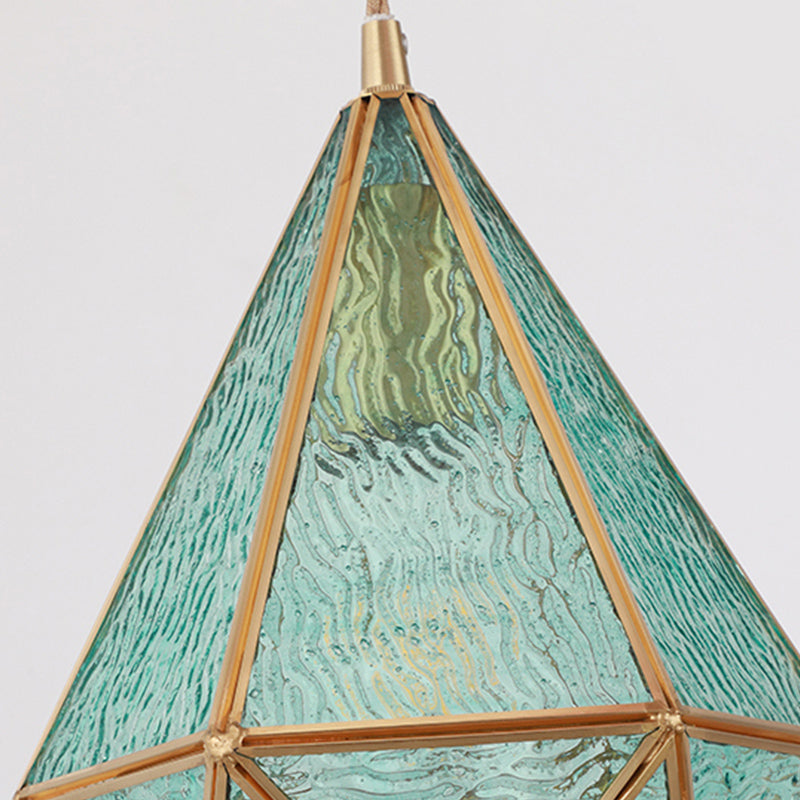 Tiffany -stijl geometrie vorm hangend lichtglas enkel licht hangende verlichtingsarmatuur