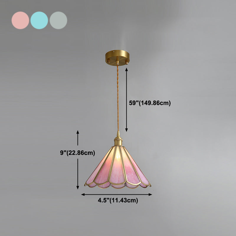 Tiffany Style Geometry Shape Hanging Light Glass Single Light Hanging Light Fixture