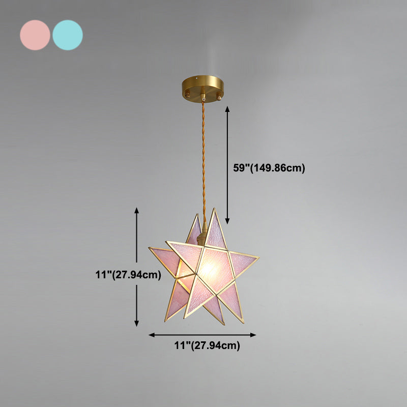 Geometrieform im Tiffany -Stil hängende Lichtglas Einer Lichthängeleuchte