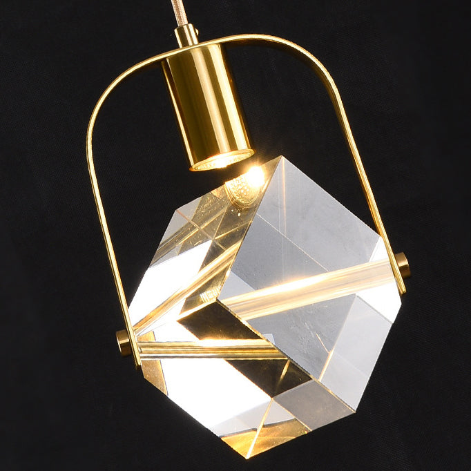 Luce geometrico in stile moderno cristallo 1 luci soffitte appese in oro