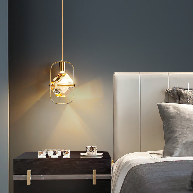 Luce geometrico in stile moderno cristallo 1 luci soffitte appese in oro