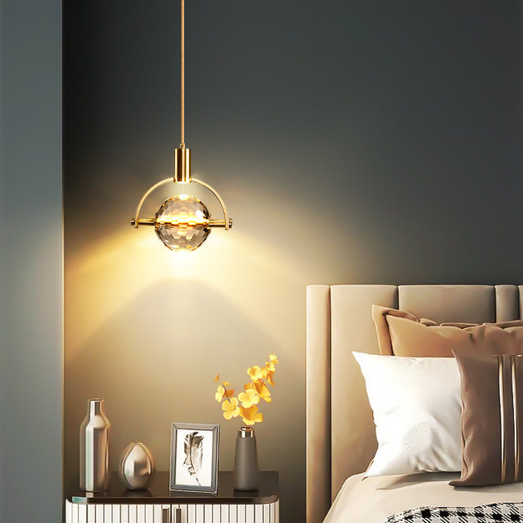 Luce geometrico in stile moderno cristallo 1 luci soffitte appese in oro