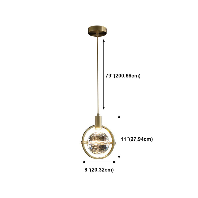 Luce geometrico in stile moderno cristallo 1 luci soffitte appese in oro