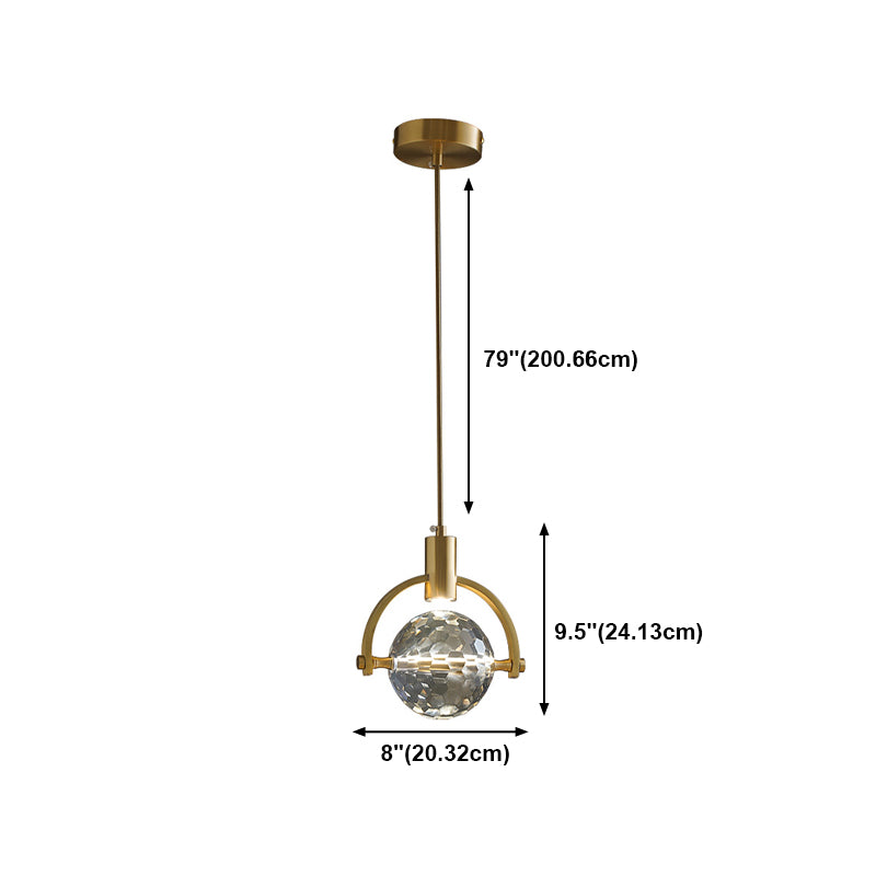 Luce geometrico in stile moderno cristallo 1 luci soffitte appese in oro