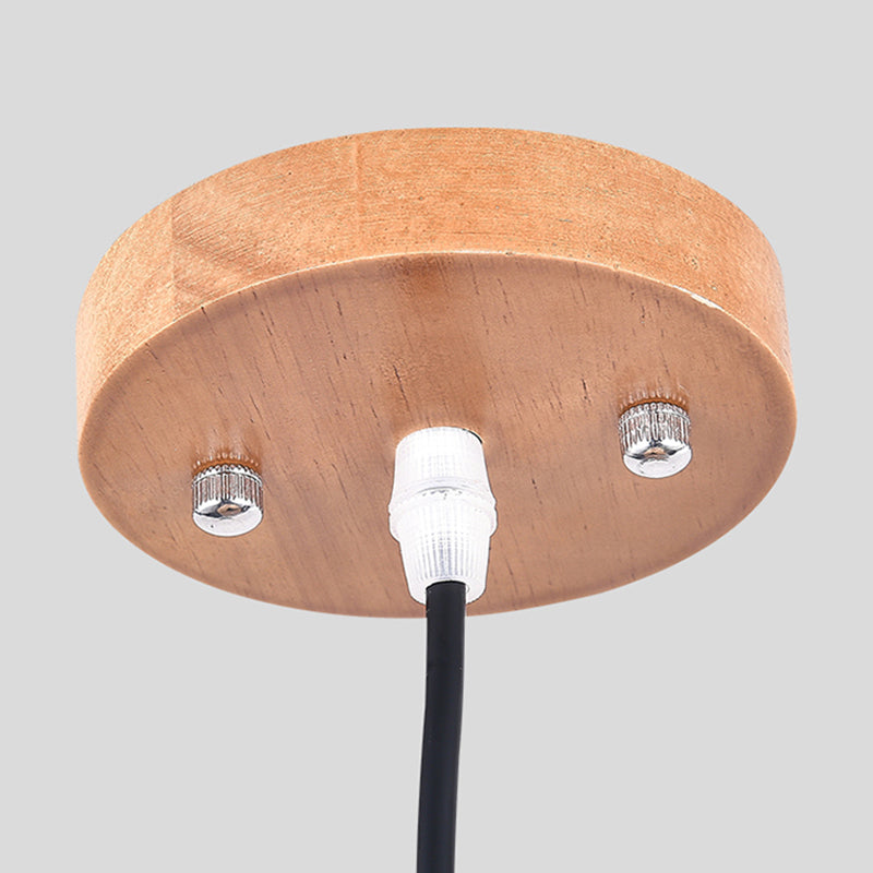 Côté à cône en bois Éclairage pendentif style moderne 1 lumière suspendue pour le salon