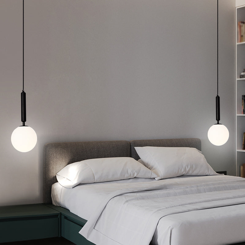 Glass Spherical Shape Pendant Lighting Modern Style 1 Light Hanging Lamp for Living Room