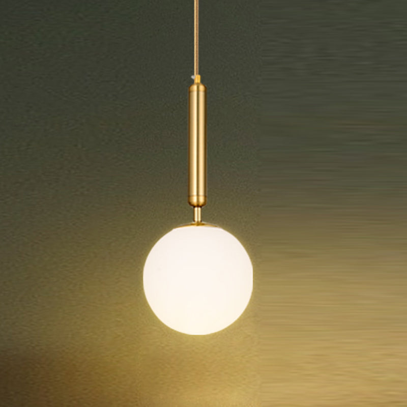 Glass Spherical Shape Pendant Lighting Modern Style 1 Light Hanging Lamp for Living Room