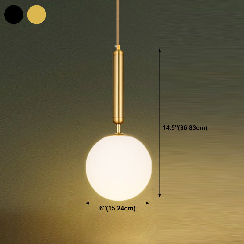 Glass Spherical Shape Pendant Lighting Modern Style 1 Light Hanging Lamp for Living Room