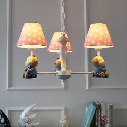 Dot Tapered Schatten Kronleuchter Kinder Metallharz hängen Licht mit Affen für Esszimmer