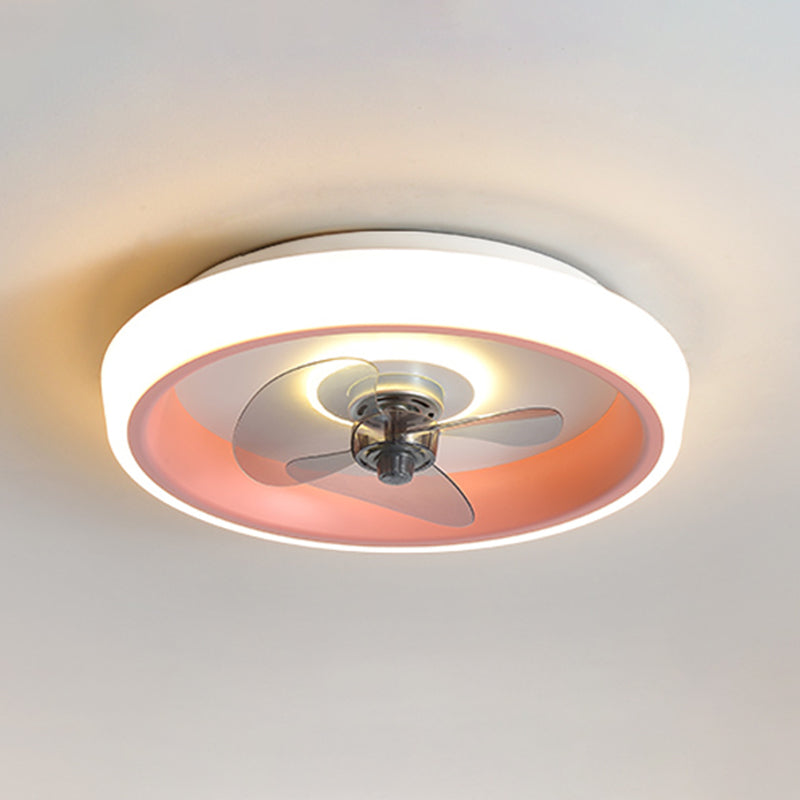 Cirkel metalen plafondventilator lamp Noordse led plafond gemonteerde verlichting