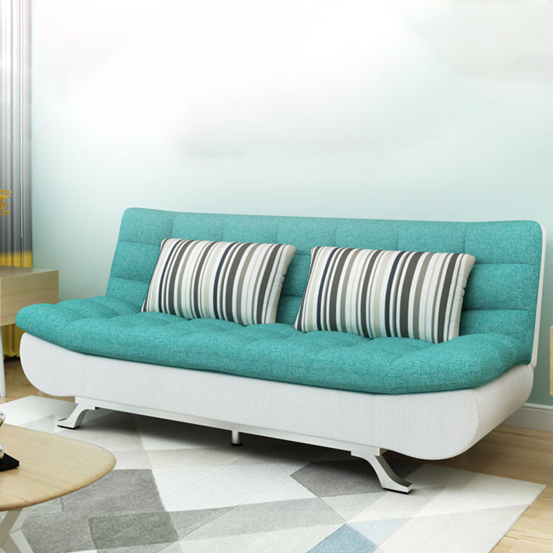 74.80" W √ó 33.46" D √ó 35.43" H Linen Biscuit Back Armless Sofa with Storage