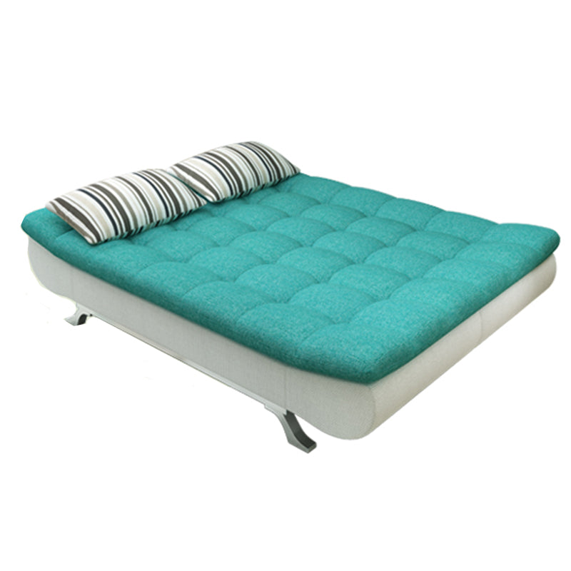 74.80" W √ó 33.46" D √ó 35.43" H Linen Biscuit Back Armless Sofa with Storage
