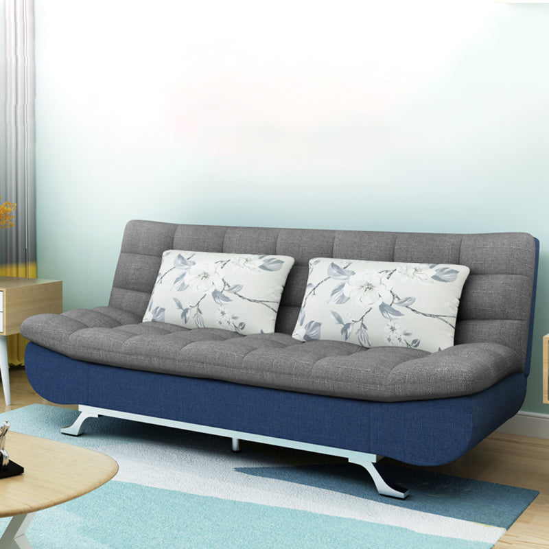 74.80" W √ó 33.46" D √ó 35.43" H Linen Biscuit Back Armless Sofa with Storage