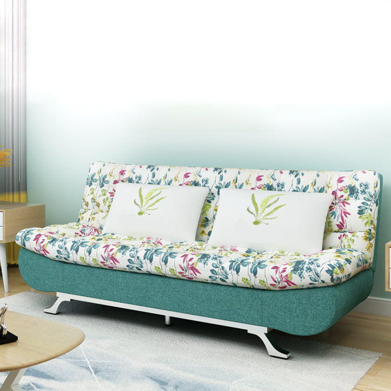 74.80" W √ó 33.46" D √ó 35.43" H Linen Biscuit Back Armless Sofa with Storage