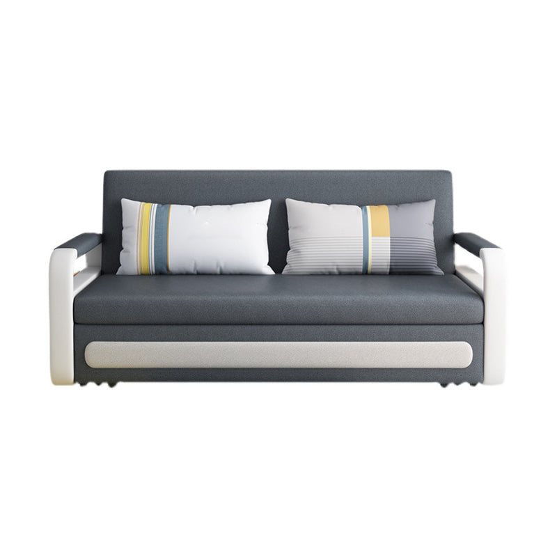 Tight Back Convertible Fabric Sofa Bed High Wear Resistance Square Arm Sofa Bed