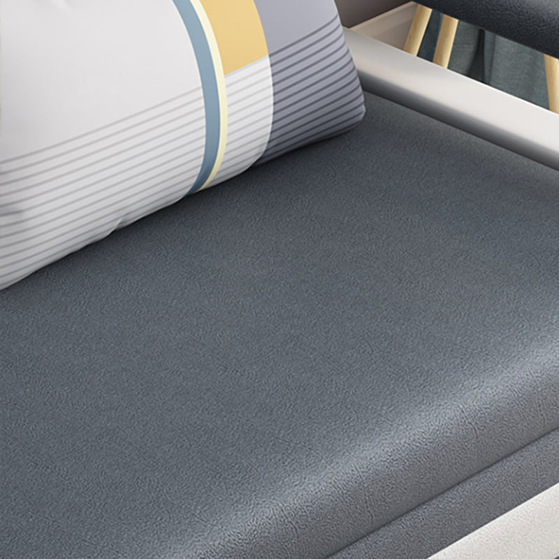 Tight Back Convertible Fabric Sofa Bed High Wear Resistance Square Arm Sofa Bed